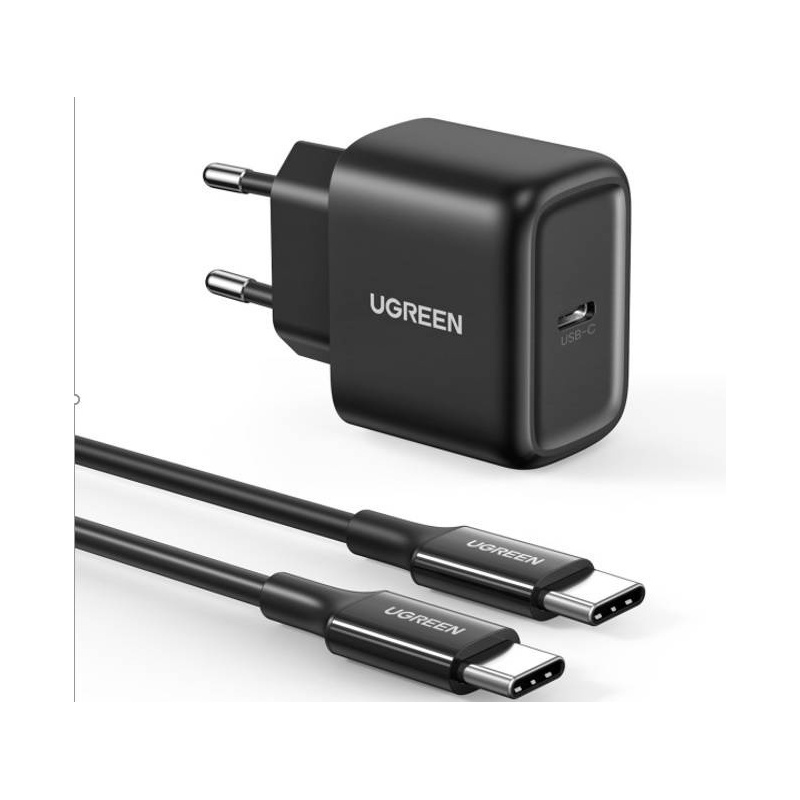 Buy Wall charger UGREEN CD250, 25W, USB-C (black) + USB-C to USB-C cable, 2m (black) - 6957303855810 - UGR1116BLK - Homescreen.pl
