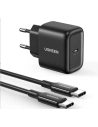 UGREEN CD250 hálózati töltő, 25W, USB-C (fekete) + USB-C to USB-C kábel, 2m (fekete)