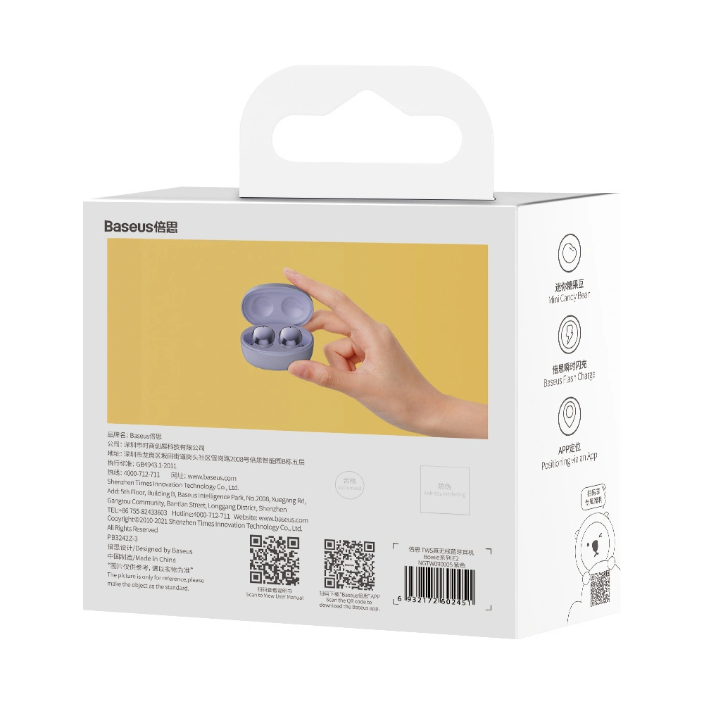 Słuchawki TWS Baseus Bowie E2 (fioletowe)