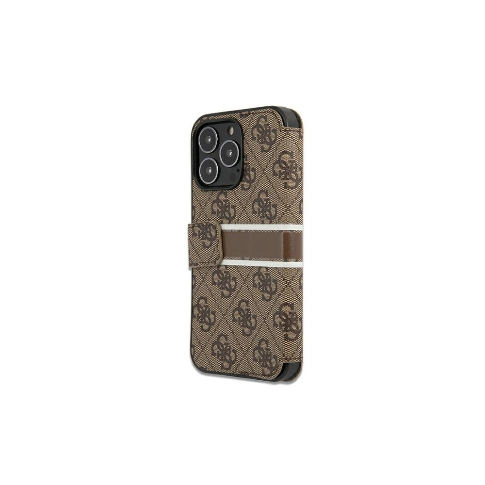 Etui Guess GUBKP13L4GDBR Apple iPhone 13 Pro brązowy/brown book 4G Stripe