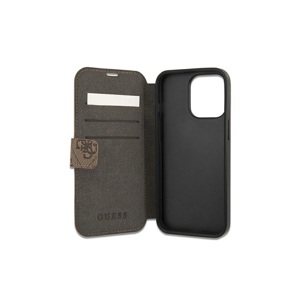 Etui Guess GUBKP13L4GDBR Apple iPhone 13 Pro brązowy/brown book 4G Stripe