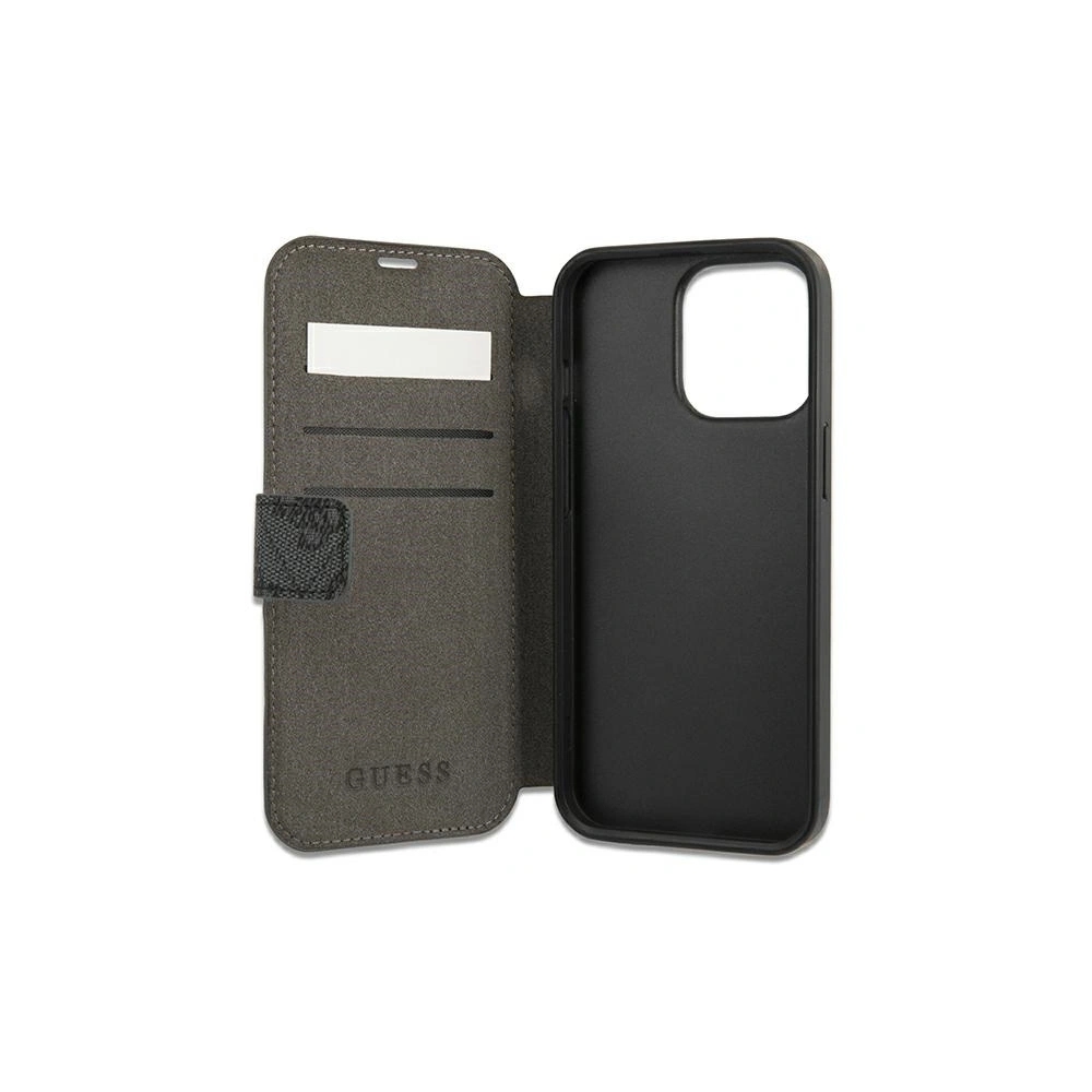 Etui Guess GUBKP13L4GDGR Apple iPhone 13 Pro szary/grey book 4G Stripe