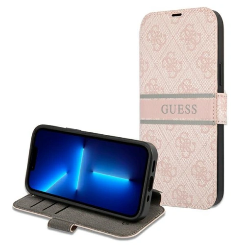 Kup Etui Guess GUBKP13L4GDPI Apple iPhone 13 Pro różowy/pink book 4G Stripe - GUE1447PNK - {ean13} - Sklep Home Screen