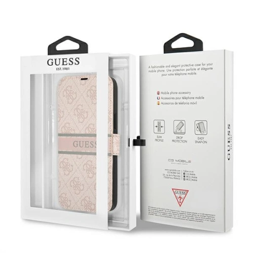 Kup Etui Guess GUBKP13L4GDPI Apple iPhone 13 Pro różowy/pink book 4G Stripe - GUE1447PNK - {ean13} - Sklep Home Screen