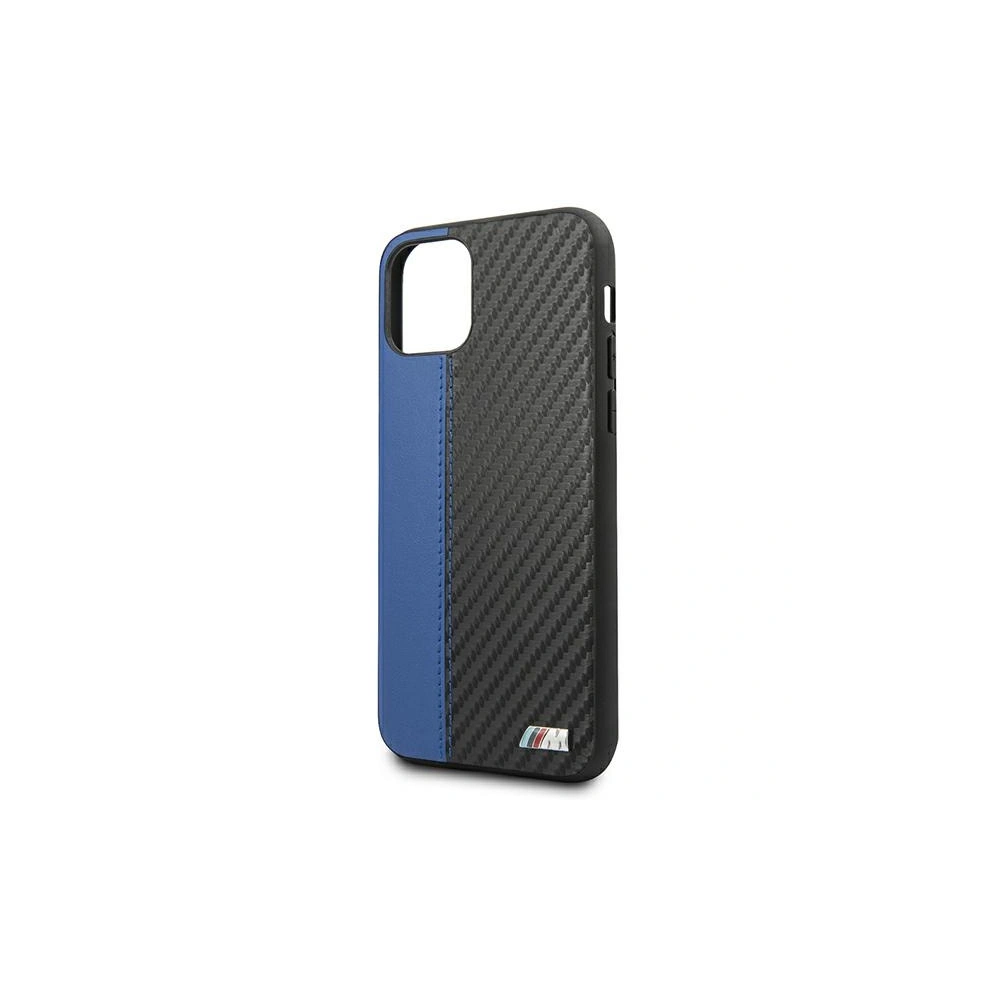 Etui BMW BMHCN61MCARBL Apple iPhone 11 czarny/black hardcase M Collection PU Carbon Blue Stripe