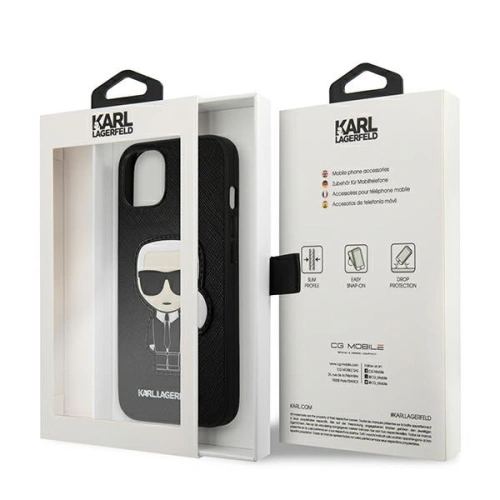Kup Etui Karl Lagerfeld KLHCP13MOKPK Apple iPhone 13 černý/black hardcase Saffiano Ikonik Karl`s Patch - KLD773BLK - {ean13} - Sklep Home Screen