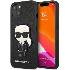 Kup Etui Karl Lagerfeld KLHCP13SOKPK Apple iPhone 13 mini negru/black hardcase Saffiano Ikonik Karl`s Patch - KLD774BLK - {ean13} - Sklep Home Screen