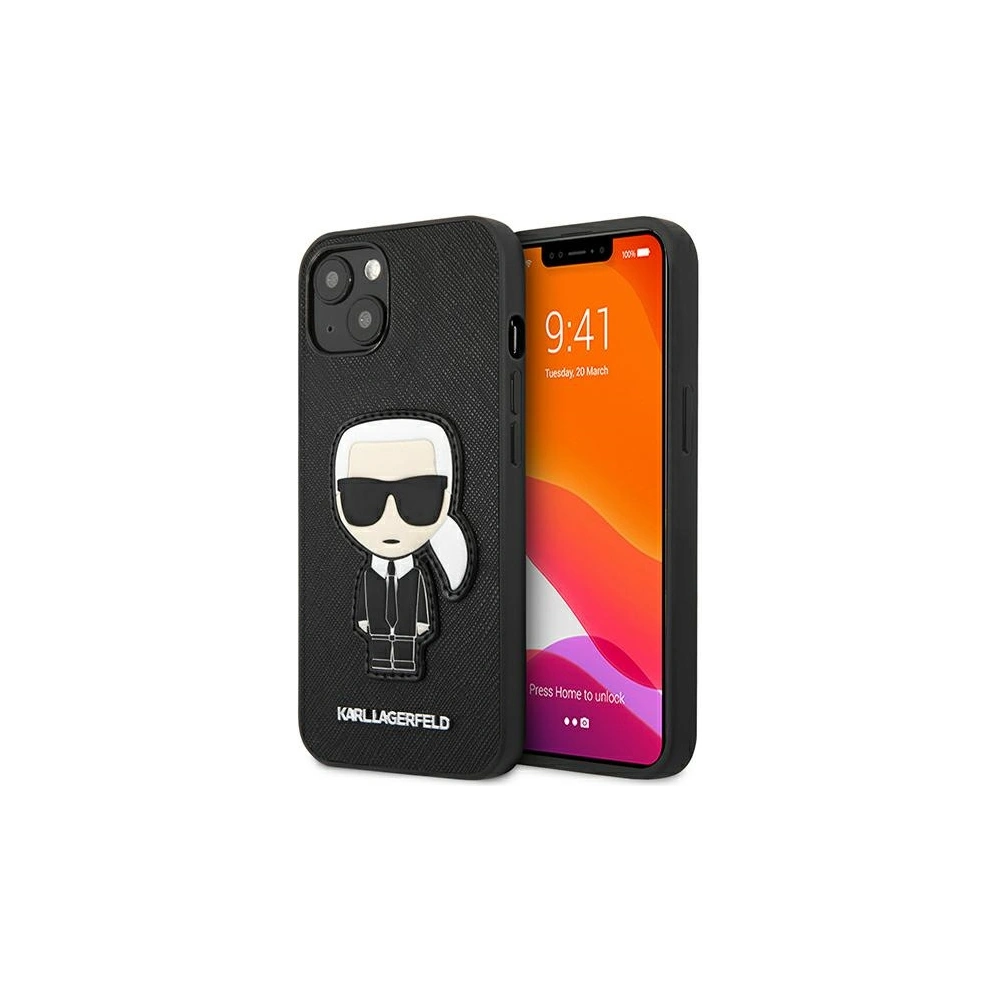 Etui Karl Lagerfeld KLHCP13SOKPK Apple iPhone 13 mini czarny/black hardcase Saffiano Ikonik Karl`s Patch