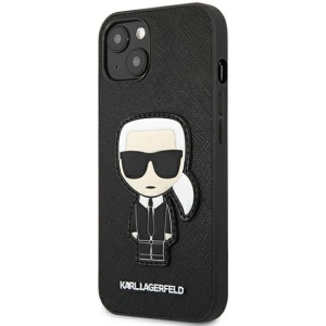Kup Karl Lagerfeld Apple Tasche KLHCP13SOKPK iPhone 13 mini schwarz/schwarz Hartschale Saffiano Ikonik Karl`s Patch - KLD774BLK - {ean13} - Sklep Home Screen