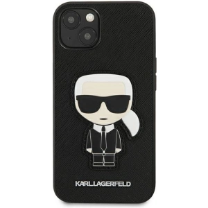 Kup Karl Lagerfeld Apple Tasche KLHCP13SOKPK iPhone 13 mini schwarz/schwarz Hartschale Saffiano Ikonik Karl`s Patch - KLD774BLK - {ean13} - Sklep Home Screen