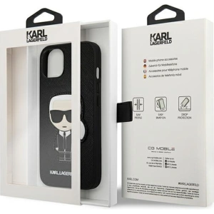 Kup Karl Lagerfeld Apple Tasche KLHCP13SOKPK iPhone 13 mini schwarz/schwarz Hartschale Saffiano Ikonik Karl`s Patch - KLD774BLK - {ean13} - Sklep Home Screen