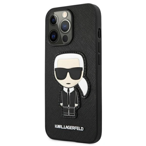 Kup Etui Karl Lagerfeld KLHCP13XOKPK Apple iPhone 13 Pro Max negru/black hardcase Saffiano Ikonik Patch-ul lui Karl - KLD775BLK - {ean13} - Sklep Home Screen