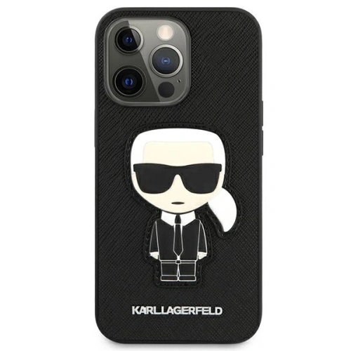 Kup Etui Karl Lagerfeld KLHCP13XOKPK Apple iPhone 13 Pro Max negru/black hardcase Saffiano Ikonik Patch-ul lui Karl - KLD775BLK - {ean13} - Sklep Home Screen
