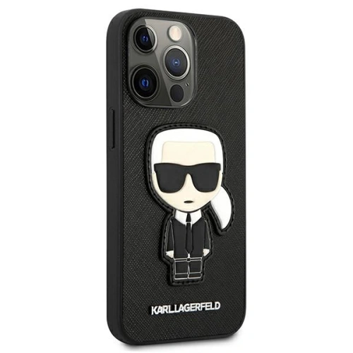 Buy Karl Lagerfeld KLHCP13XOKPK Apple iPhone 13 Pro Max black hardcase Saffiano Ikonik Karl`s Patch - KLD775BLK - {ean13} - Home Screen Store Europe