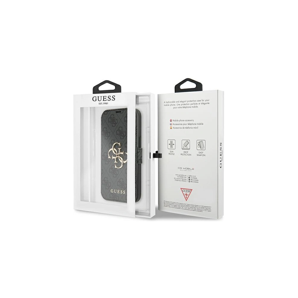Etui Guess GUBKP13L4GMGGR Apple iPhone 13 Pro szary/grey book 4G Big Metal Logo