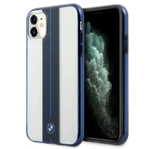 Kup BMW Apple Case BMHCN61PCUMRSTNA iPhone 11 transparentes Hartschalenetui Middle Stripe Navy - BMW252CL - {ean13} - Sklep Home Screen