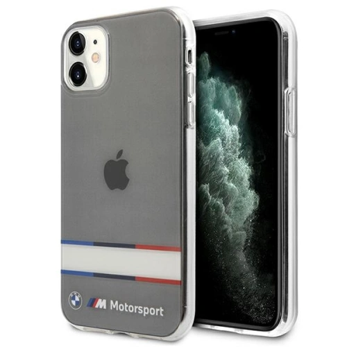 Kup Etui BMW BMHCN61SHTWK Apple iPhone 11 carcasă transparentă din plastic cu dungi tricolore - BMW254CL - {ean13} - Sklep Home Screen