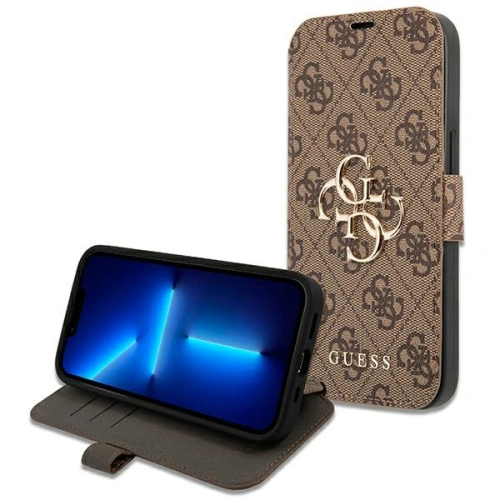 Kup Etui Guess GUBKP13X4GMGBR Apple iPhone 13 Pro Max barna/brown könyv 4G Nagy Fém Logó - GUE1473BR - {ean13} - Sklep Home Screen