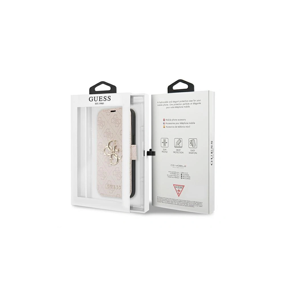 Etui Guess GUBKP13X4GMGPI Apple iPhone 13 Pro Max różowy/pink book 4G Big Metal Logo