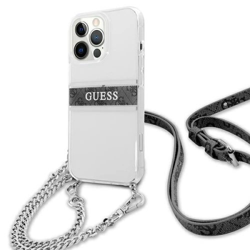 Kup Etui Guess GUHCP13LKC4GBSI Apple iPhone 13 Pro Átlátszó kemény tok 4G Szürke Pánt Ezüst Lánc - GUE1478CL - {ean13} - Sklep Home Screen