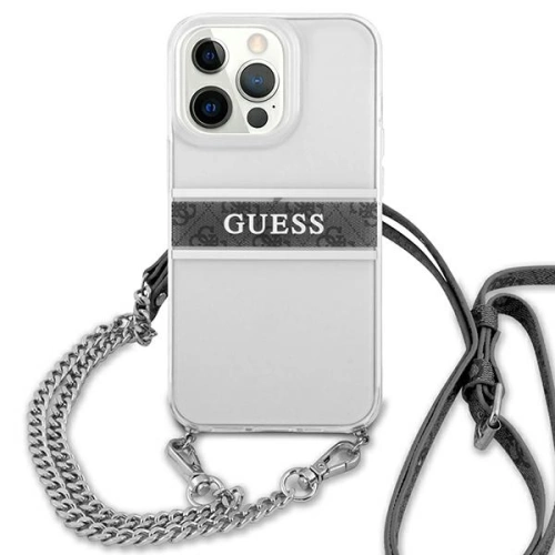 Kup Etui Guess GUHCP13LKC4GBSI Apple iPhone 13 Pro Átlátszó kemény tok 4G Szürke Pánt Ezüst Lánc - GUE1478CL - {ean13} - Sklep Home Screen