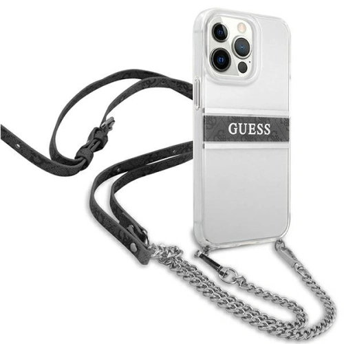 Kup Etui Guess GUHCP13LKC4GBSI Apple iPhone 13 Pro Átlátszó kemény tok 4G Szürke Pánt Ezüst Lánc - GUE1478CL - {ean13} - Sklep Home Screen