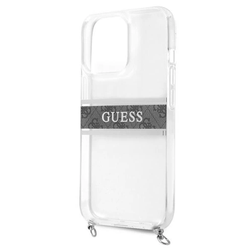 Kup Etui Guess GUHCP13LKC4GBSI Apple iPhone 13 Pro Átlátszó kemény tok 4G Szürke Pánt Ezüst Lánc - GUE1478CL - {ean13} - Sklep Home Screen