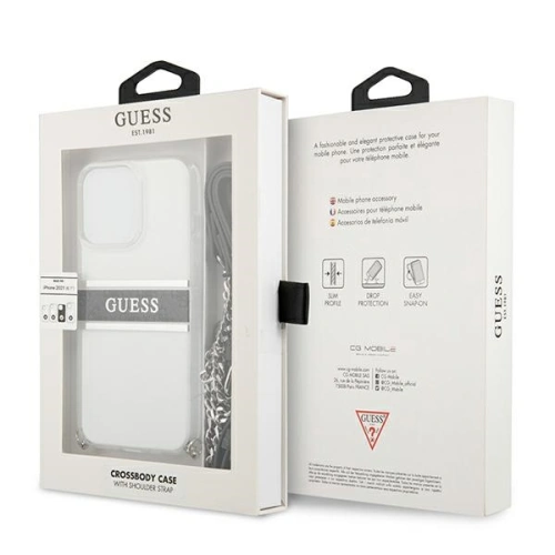 Kup Etui Guess GUHCP13LKC4GBSI Apple iPhone 13 Pro Átlátszó kemény tok 4G Szürke Pánt Ezüst Lánc - GUE1478CL - {ean13} - Sklep Home Screen
