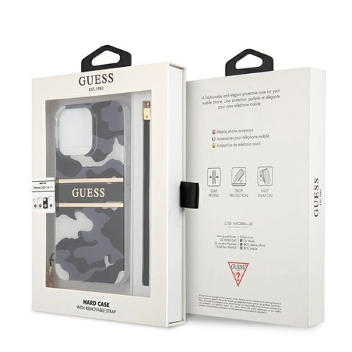 Kup Etui Guess GUHCP13LKCABBK Apple iPhone 13 Pro czarny/black hardcase Camo Strap Collection - GUE1479BLK - {ean13} - Sklep Home Screen