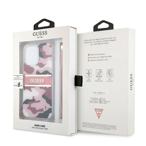 Kup Etui Guess GUHCP13LKCABPI Apple iPhone 13 Pro różowy/pink hardcase Camo Strap Collection - GUE1480PNK - {ean13} - Sklep Home Screen