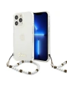 Etui Guess GUHCP13LKPSWH Apple iPhone 13 Pro carcasă transparentă albă perlă