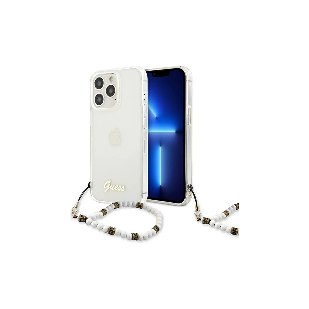 Etui Guess GUHCP13LKPSWH Apple iPhone 13 Pro Transparent hardcase White Pearl