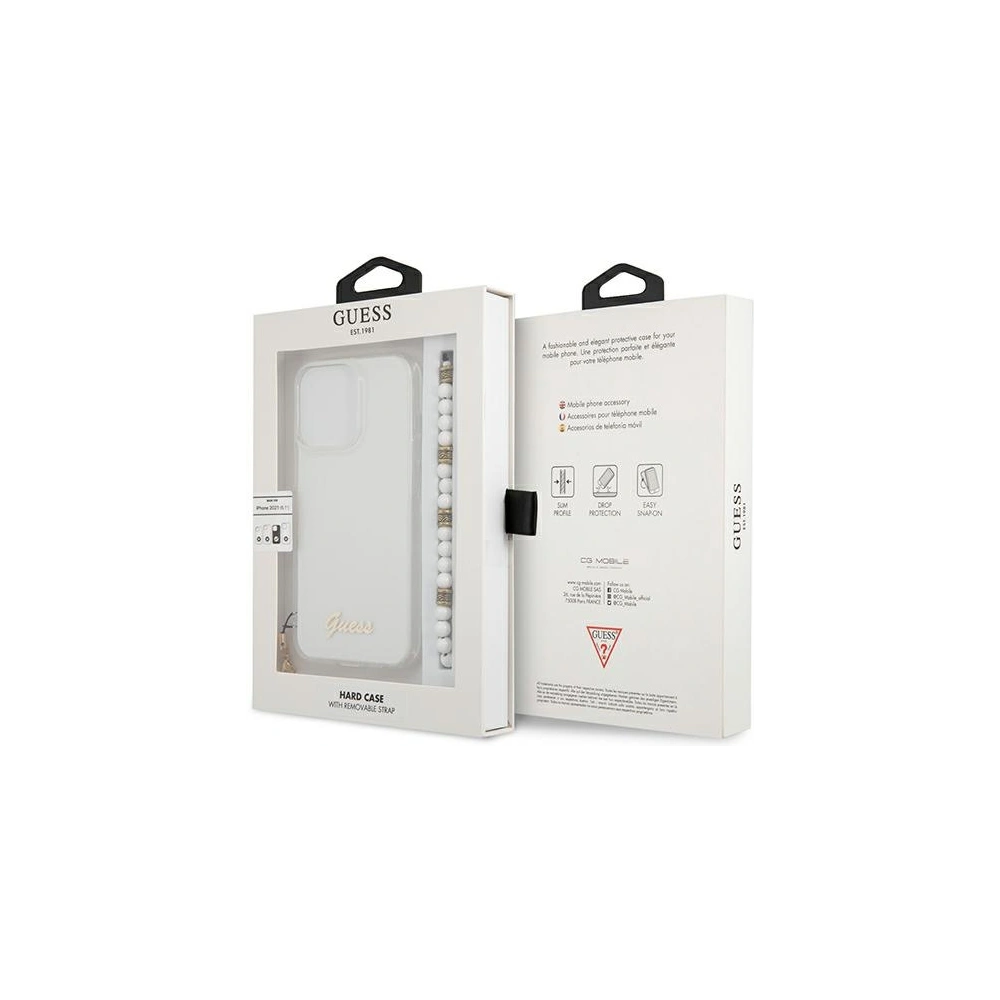 Etui Guess GUHCP13LKPSWH Apple iPhone 13 Pro Transparent hardcase White Pearl
