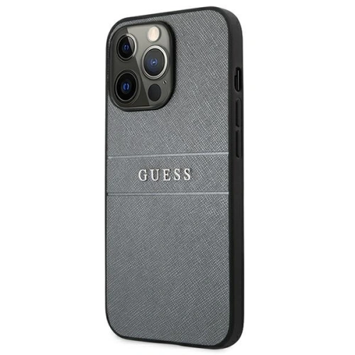 Kup Etui Guess GUHCP13LPSASBGR Apple iPhone 13 Pro gri/grey Saffiano Strap - GUE1483GRY - {ean13} - Sklep Home Screen