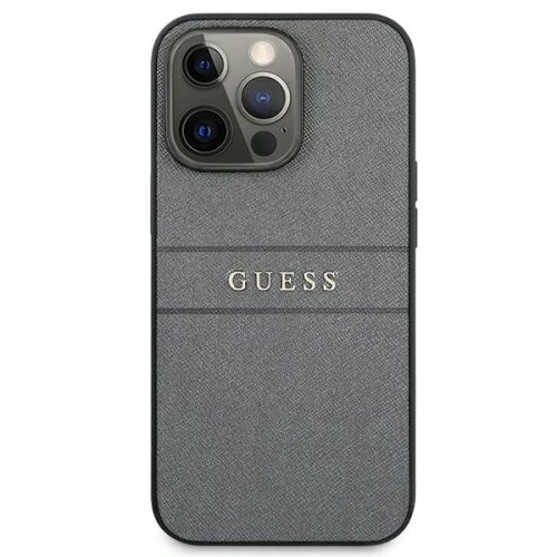 Kup Etui Guess GUHCP13LPSASBGR Apple iPhone 13 Pro gri/grey Saffiano Strap - GUE1483GRY - {ean13} - Sklep Home Screen