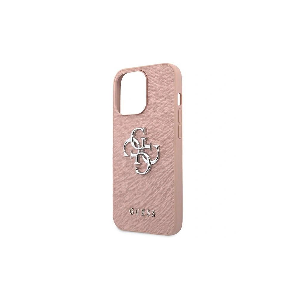 Etui Guess GUHCP13LSA4GSPI Apple iPhone 13 Pro różowy/pink hardcase Saffiano 4G Metal Logo