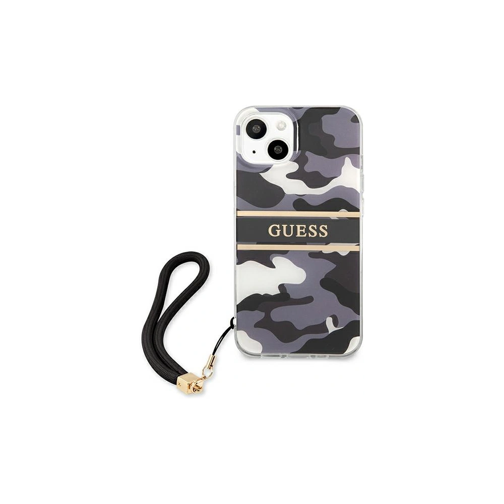 Etui Guess GUHCP13MKCABBK Apple iPhone 13 czarny/black hardcase Camo Strap Collection