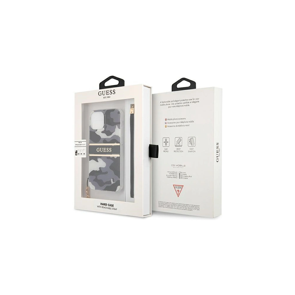 Etui Guess GUHCP13MKCABBK Apple iPhone 13 czarny/black hardcase Camo Strap Collection