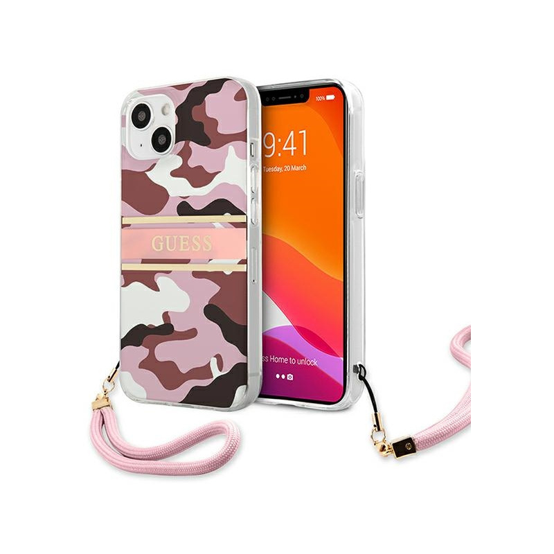 Buy Guess GUHCP13MKCABPI Apple iPhone 13 pink hardcase Camo Strap Collection - 3666339023164 - GUE1491PNK - Homescreen.pl