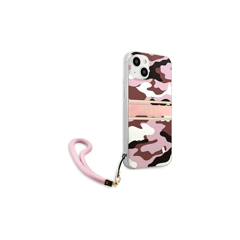 Etui Guess GUHCP13MKCABPI Apple iPhone 13 różowy/pink hardcase Camo Strap Collection