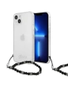Guess Apple Tasche GUHCP13MKPSBK iPhone 13 Transparentes Hartschalenetui Schwarz Perle