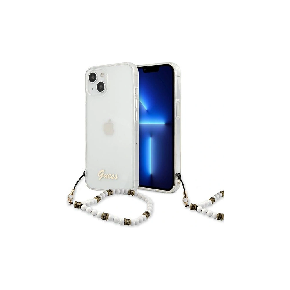 Etui Guess GUHCP13MKPSWH Apple iPhone 13 Transparent hardcase White Pearl