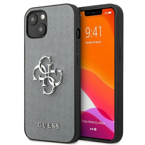 Kup Guess Apple Tasche GUHCP13MSA4GSGR iPhone 13 grau/grau Hartschale Saffiano 4G Metall Logo - GUE1498GRY - {ean13} - Sklep Home Screen