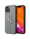 Guess Apple Tasche GUHCP13MSA4GSGR iPhone 13 grau/grau Hartschale Saffiano 4G Metall Logo