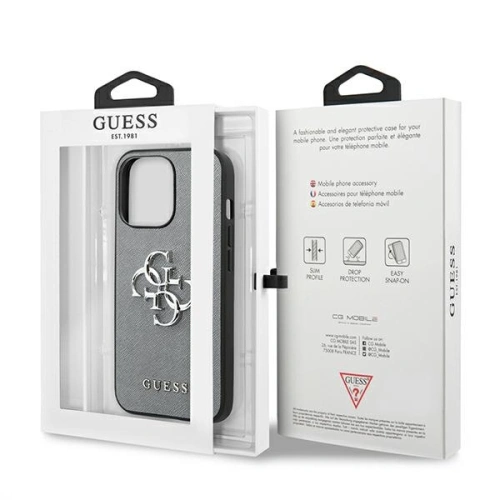 Kup Guess Apple Tasche GUHCP13MSA4GSGR iPhone 13 grau/grau Hartschale Saffiano 4G Metall Logo - GUE1498GRY - {ean13} - Sklep Home Screen