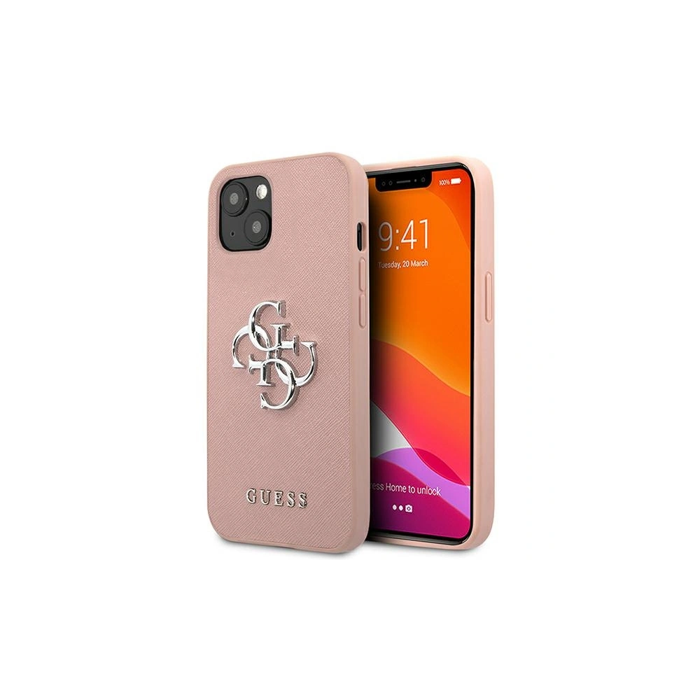 Etui Guess GUHCP13MSA4GSPI Apple iPhone 13 różowy/pink hardcase Saffiano 4G Metal Logo