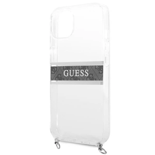 Kup Etui Guess GUHCP13SKC4GBSI Apple iPhone 13 mini Průhledný tvrzený kryt 4G Šedý popruh Stříbrný řetěz - GUE1502CL - {ean13} - Sklep Home Screen