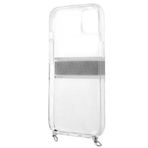 Kup Etui Guess GUHCP13SKC4GBSI Apple iPhone 13 mini Průhledný tvrzený kryt 4G Šedý popruh Stříbrný řetěz - GUE1502CL - {ean13} - Sklep Home Screen