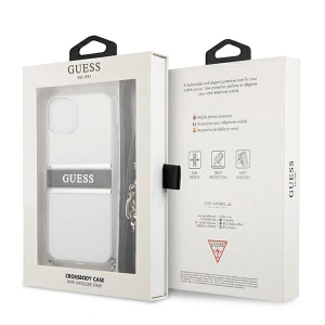 Kup Guess Apple Tasche GUHCP13SKC4GBSI iPhone 13 mini Transparentes Hartschalenetui 4G Grau Riemen Silber Kette - GUE1502CL - {ean13} - Sklep Home Screen