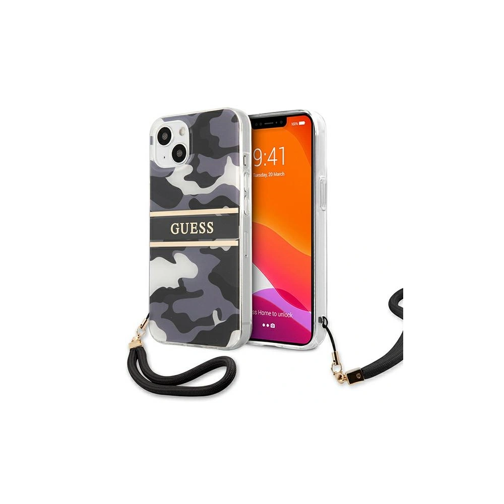 Etui Guess GUHCP13SKCABBK Apple iPhone 13 mini czarny/black hardcase Camo Strap Collection
